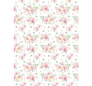 Rosa akvarell liljor blommönster blomma rullgardin - Tenstickers