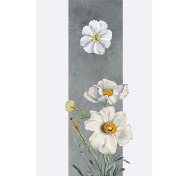 Vackra vita blommor blomma rullgardin - Tenstickers