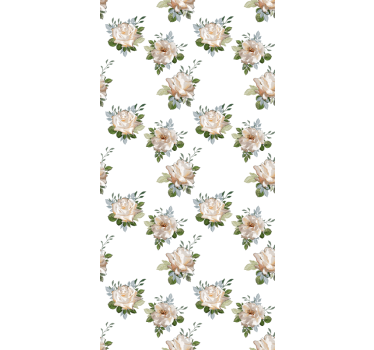 Design i kosmopolitisk stil Rullgardin blommig - Tenstickers