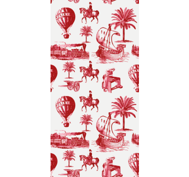 Röda röda palmscener Rullgardin mer vintage - Tenstickers
