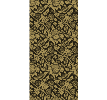 Klassiskt beige mönster Rullgardin blommig - Tenstickers