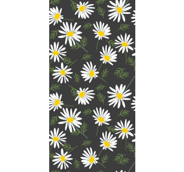 Realistiska prästkragar blommor och växt rullgardin - Tenstickers