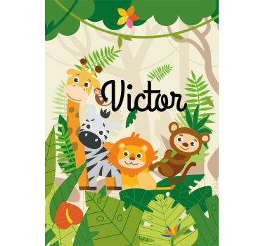 Jungle Djur Anpassade Rullgardin barn - Tenstickers