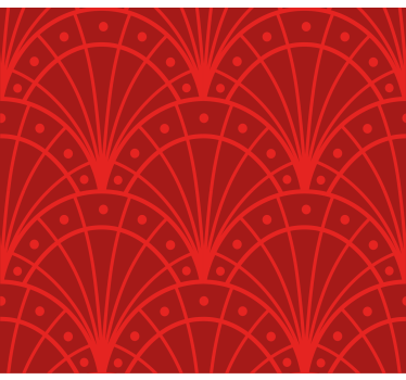 Elegant röd art déco Rullgardin vardagsrum - Tenstickers