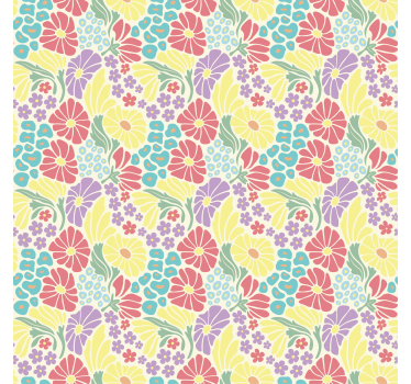 Pastellblommor Rullgardin vardagsrum - Tenstickers