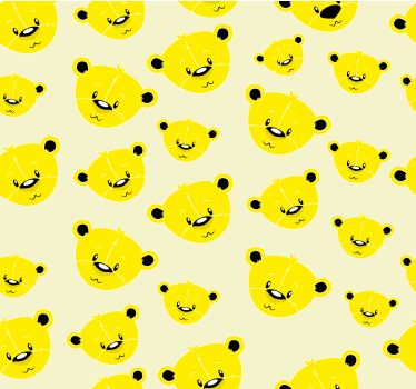 Björnar mönster Rullgardin gul - Tenstickers