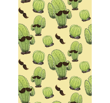 Kaktus med mustasch Rullgardin vardagsrum - Tenstickers