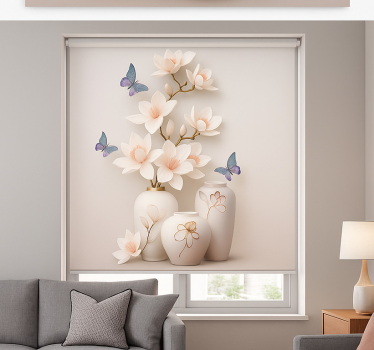 3d-blomsterkonst Rullgardin vardagsrum - Tenstickers