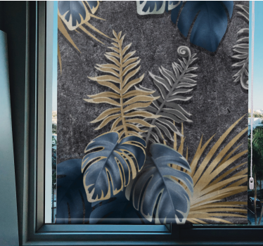 3d växter effekt på betong fler blommor och växt rullgardin - Tenstickers