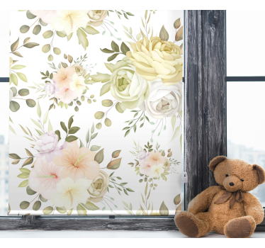 Vackert blommigt sömlöst mönster blomma rullgardin - Tenstickers