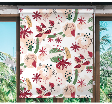 Abstrakt med blommor rullgardin - Tenstickers