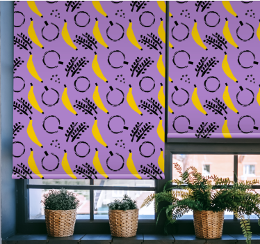 Afrikansk stil lila banan design original rullgardin - Tenstickers
