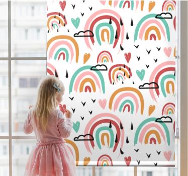 Akvarell minimalistisk regnbågsmönster barn rullgardin - Tenstickers
