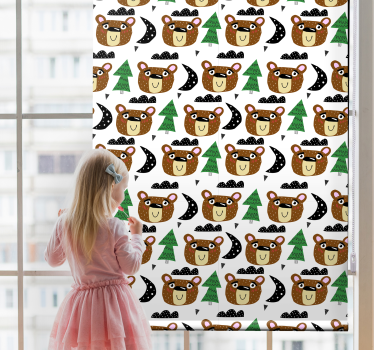 Babybjörnmönster Rrullgardin barn - Tenstickers