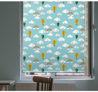Ballong blå himmel landskap barn rullgardin - Tenstickers