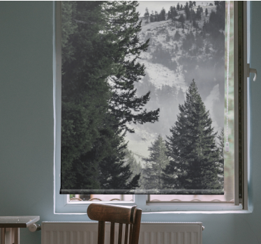 Berg grön skog original rullgardin - Tenstickers