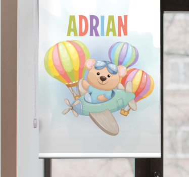 Björn i flygplan med namn Rrullgardin barn - Tenstickers