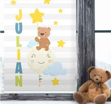 Björn håller stjärna med namn Rrullgardin barn - Tenstickers