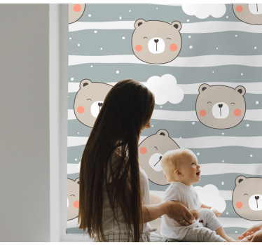Björnar och moln barn rullgardin - Tenstickers