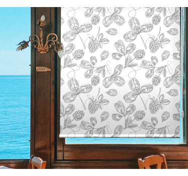 Blommig broderi rullgardin - Tenstickers