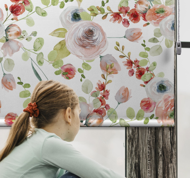 Blommig grenar klassisk rullgardin - Tenstickers