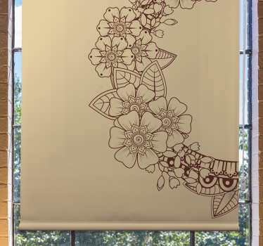 Blommig kontur design Rullgardin blommig - Tenstickers