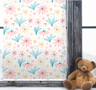 Blommiga prästkragar mönster Rullgardin blommor och växter - Tenstickers