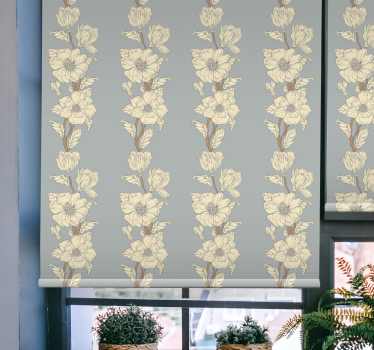 Vertikalt elegant mönster Rullgardin blommig - Tenstickers