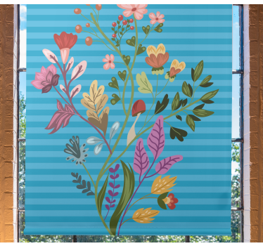 Botaniskt arrangemang Rullgardin blommig - Tenstickers