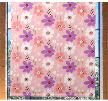 Blommönster glädje Rullgardin blommig - Tenstickers