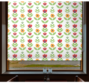 Blommor och blad rullgardin - Tenstickers