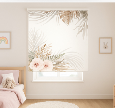 Boho blommig design Rrullgardin barn - Tenstickers