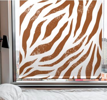 Brun zebra animal print animal rullgardin - Tenstickers