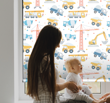 Byggfordon kul Rrullgardin barn - Tenstickers