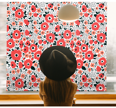 Charmigt valpmönster Rullgardin blommig - Tenstickers