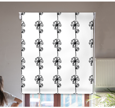 Daisy flower modern line art blomma rullgardin - Tenstickers