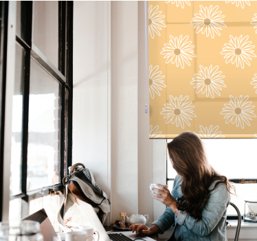 Gul daisy design Rullgardin blommig - Tenstickers