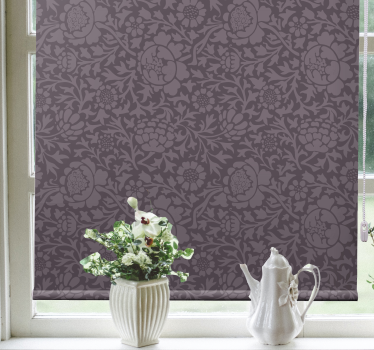 Elegant grått mönster Rullgardin blommig - Tenstickers
