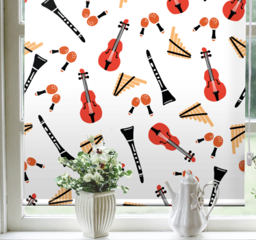 Elegant grönt fiolmönster vardagsrum rullgardin - Tenstickers