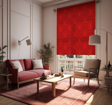 Elegant röd art déco Rullgardin vardagsrum - Tenstickers