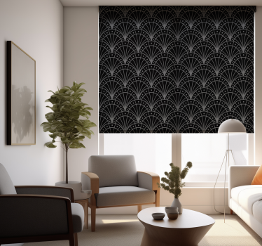Elegant svart art déco Rullgardin vardagsrum - Tenstickers