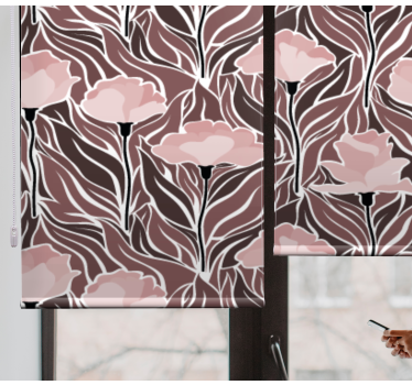 Eleganta beige mönster Rullgardin blommig - Tenstickers