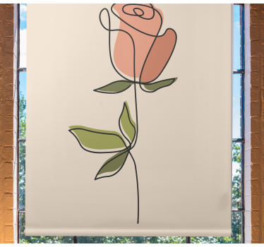 En linje kontinuerlig blomma rullgardin - Tenstickers