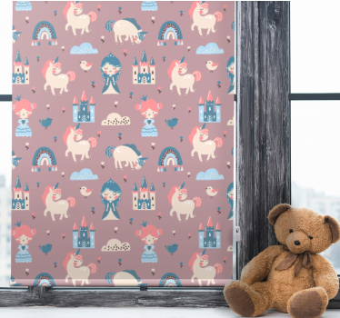 Enhörningar och slott Rrullgardin barn - Tenstickers