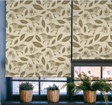 Fåglar i naturen och växter master bedroom fönstergardin - Tenstickers