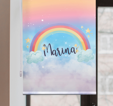 Fantastisk regnbåge med fina moln barn rullgardin - Tenstickers
