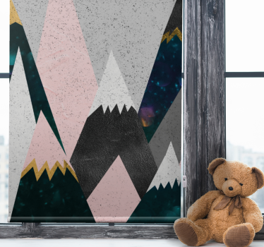 Färgglada berg roliga design barn rullgardin - Tenstickers