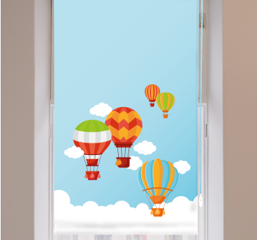 Färgglada luftballonger Rrullgardin barn - Tenstickers