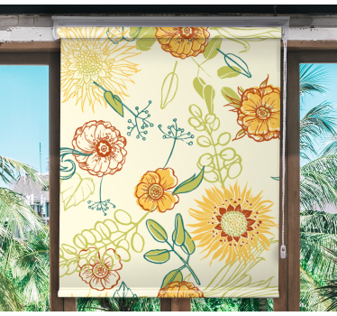 Färgglada solrosor blomma rullgardin - Tenstickers
