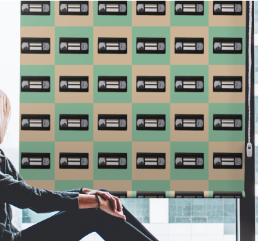 Färgglada vhs retro mönster vintage rullgardin - Tenstickers